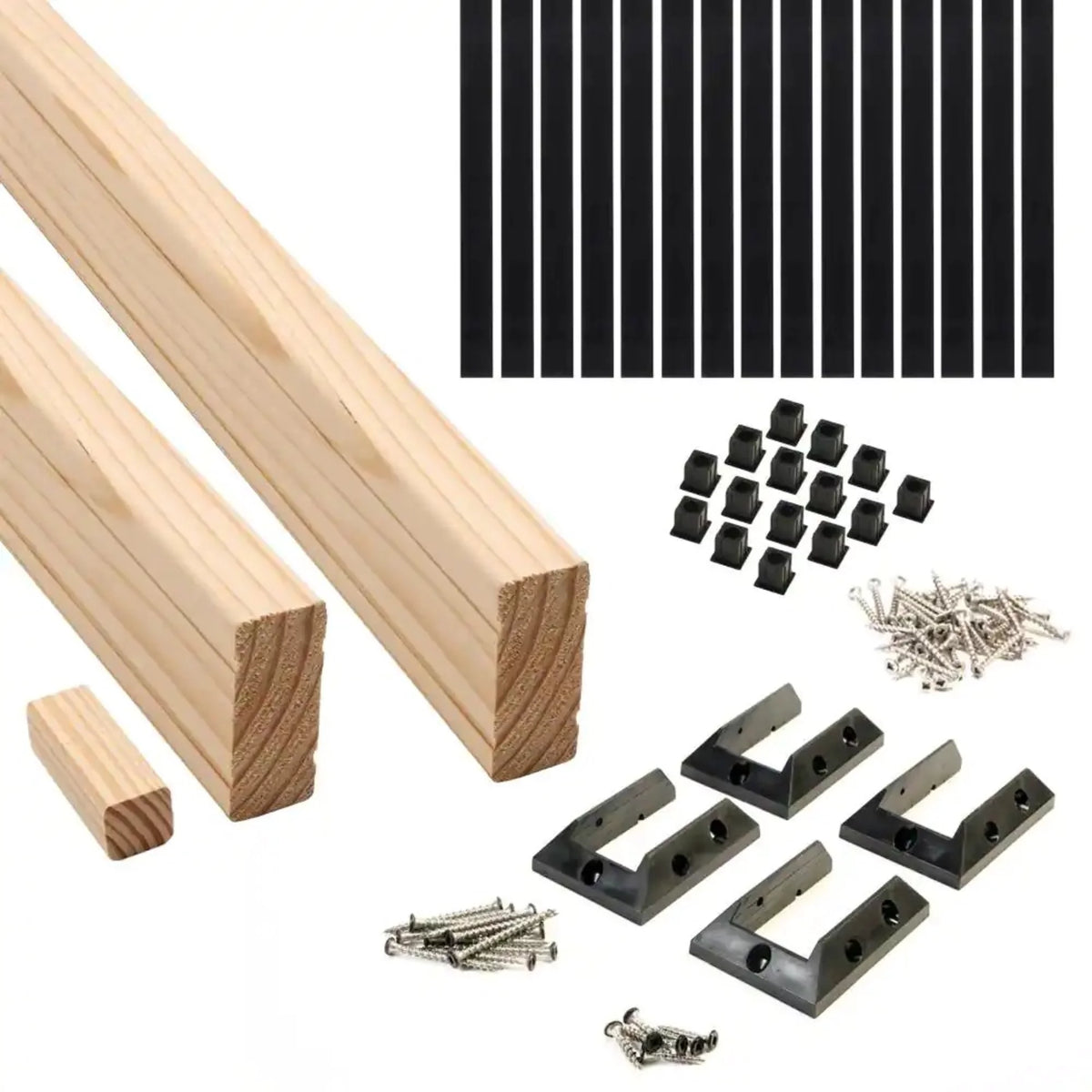 6 ft. Pressure-Treated Wood Railing Kit with Square Aluminum Balusters Z158446