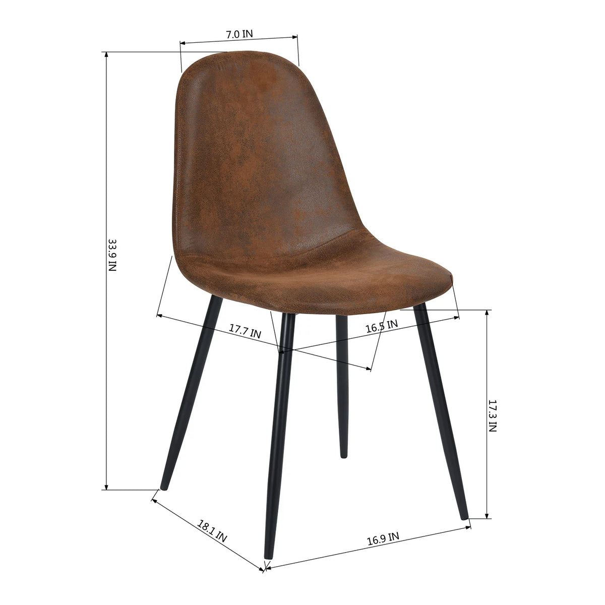 Set of 4 Suede Brown Velvet Chairs H3029