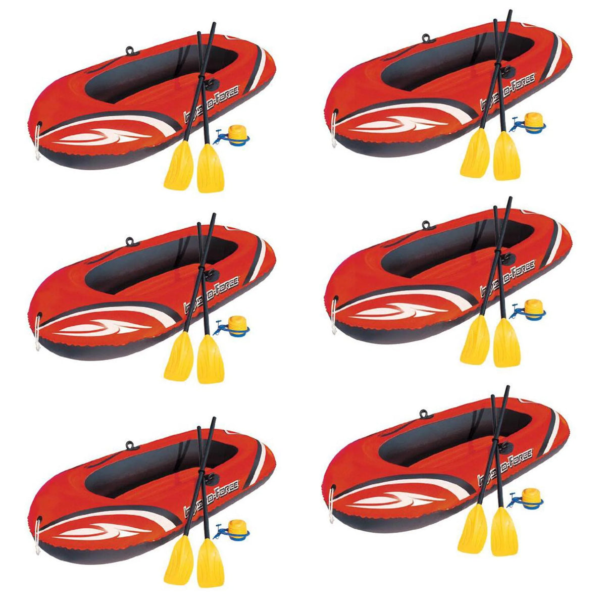Inflatable Raft Set with Oars and Pump 6 Pack K806