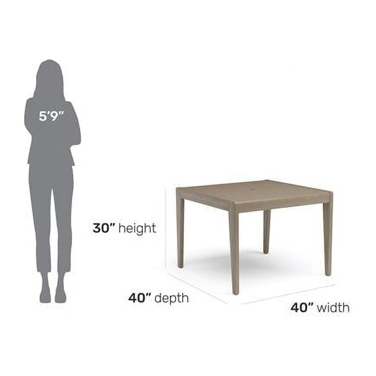 Traditional Wood Outdoor Dining Table in Gray F275877
