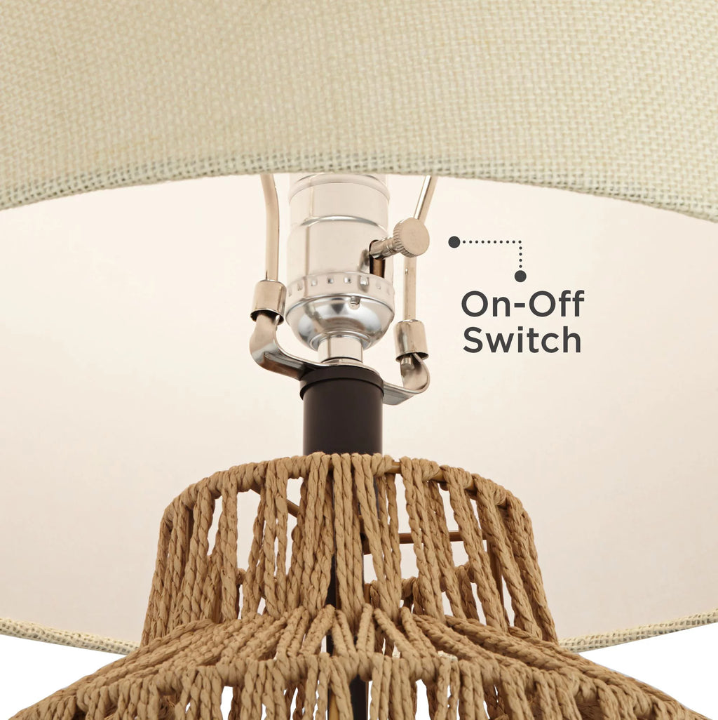 Modern Coastal Table Lamp 27" Tall Natural Wicker U4357
