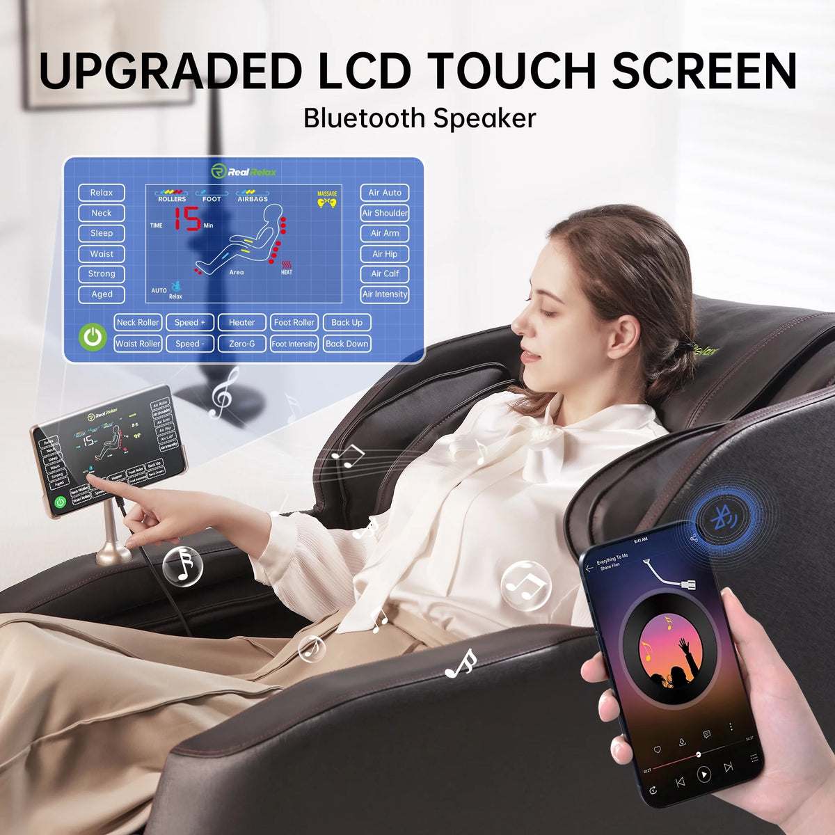 Black Full Body Zero Gravity Electric Massage Chair K959