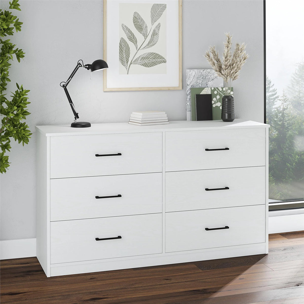 Black Oak 6 Drawer Dresser M1493