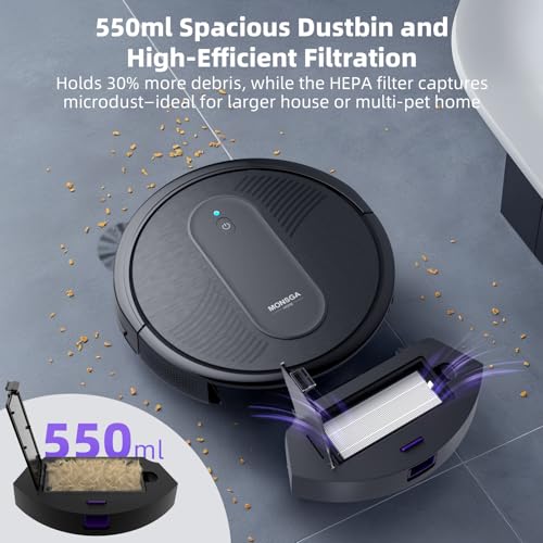 Robot Vacuum Cleaner, 3000Pa Suction, 3.2" Super-Slim, 140Min Runtime K512