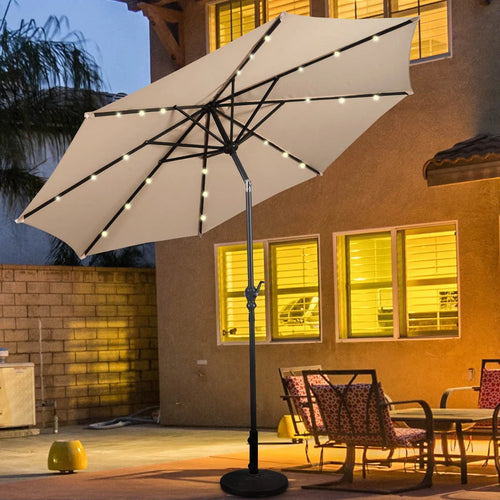 10ft Solar LED Patio Umbrella H1839
