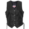 Ladies Braided Leather Vest Black 2X-Large J880