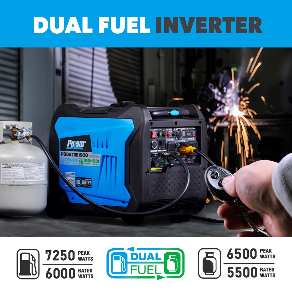 7,250 Watt Dual Fuel Inverter Generator with Remote Start R1871