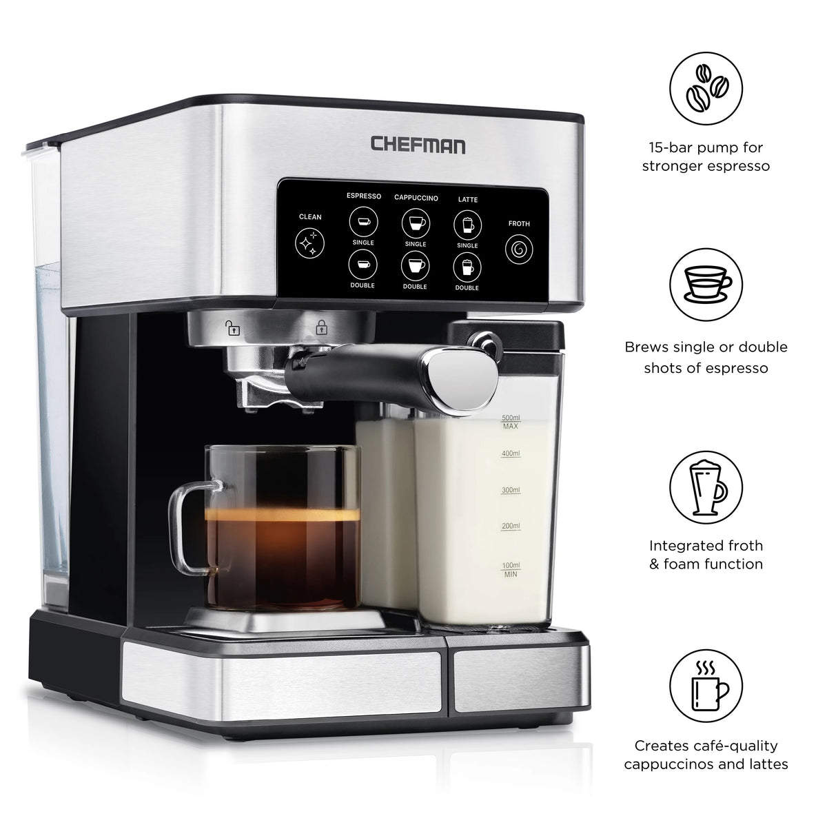 6-in-1 Espresso Machine with Milk Frother Q993756