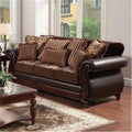 Dark Brown Leatherette Dark Cherry Sofa P2519