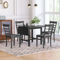 5-Piece Wood Drop Leaf Dining Table Set with 4 Chairs Y843