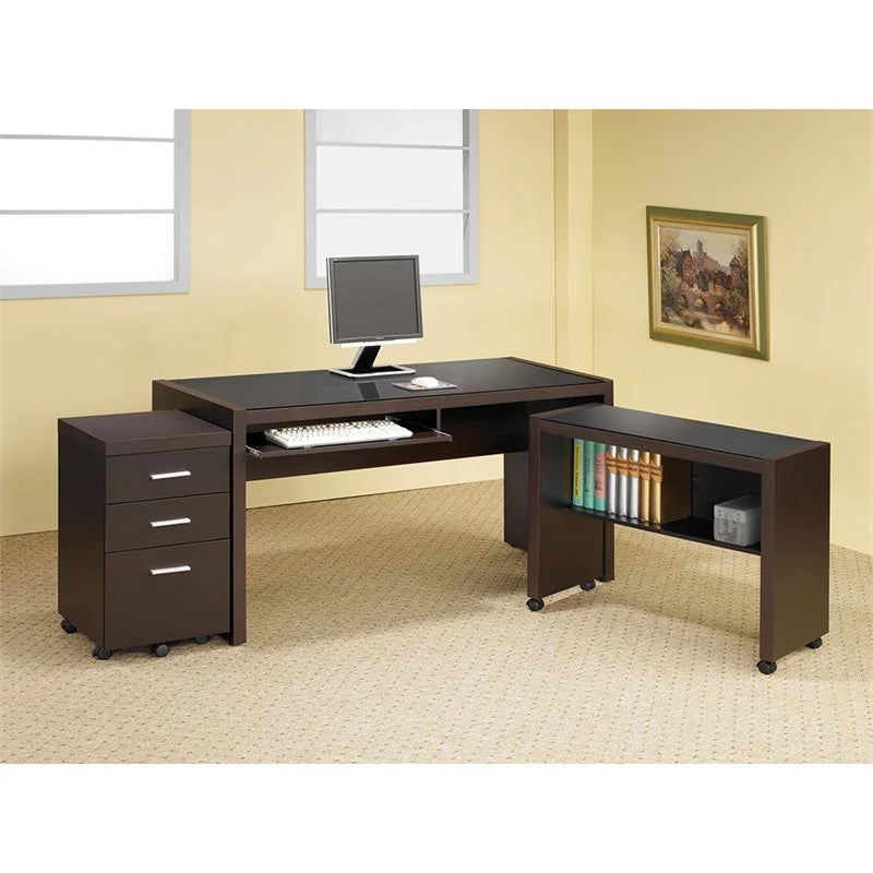 4 Piece Bookcase File Cabinet Desk and Office Chair Set X5578