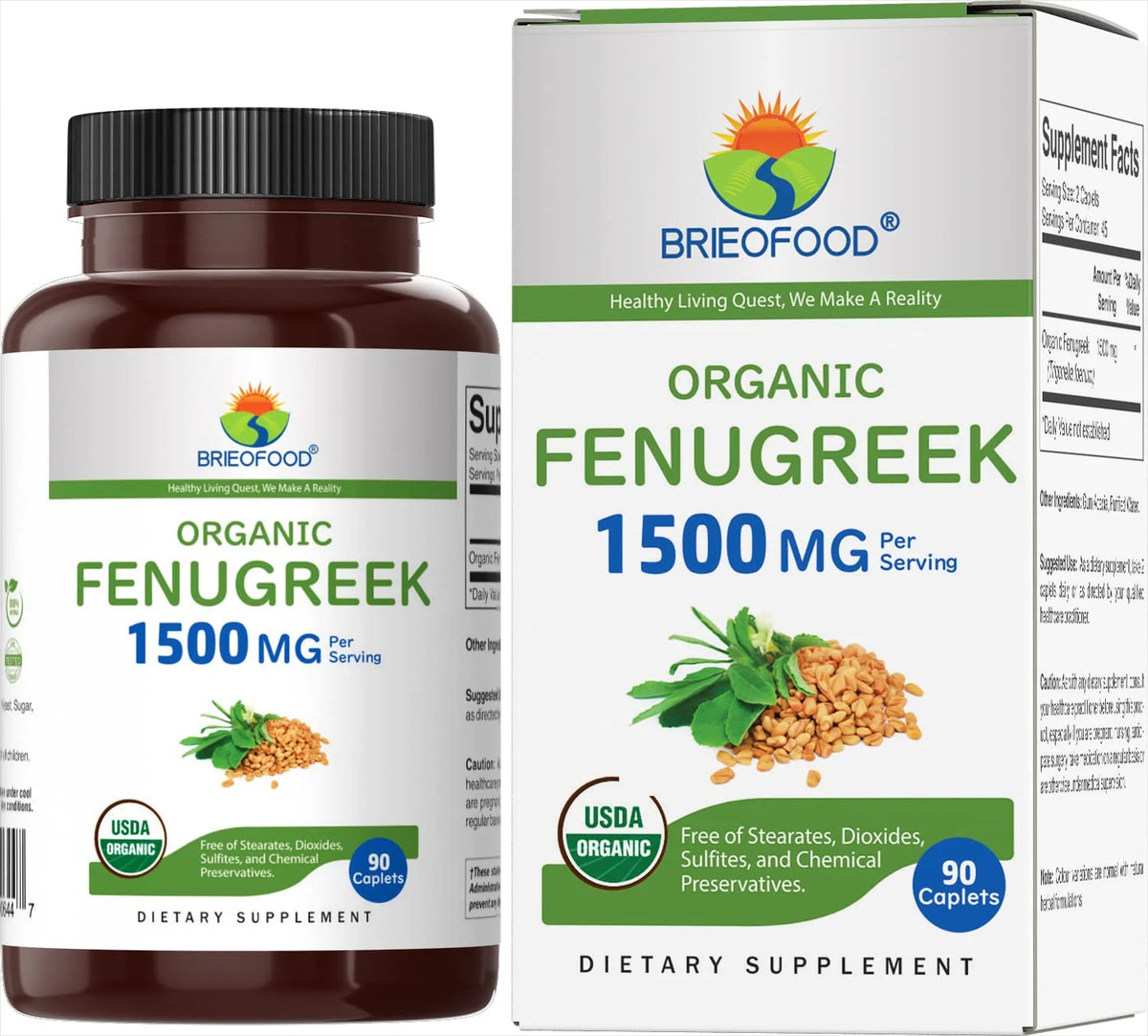 Organic Fenugreek 1500mg 300 Vegetarian Tablets A261