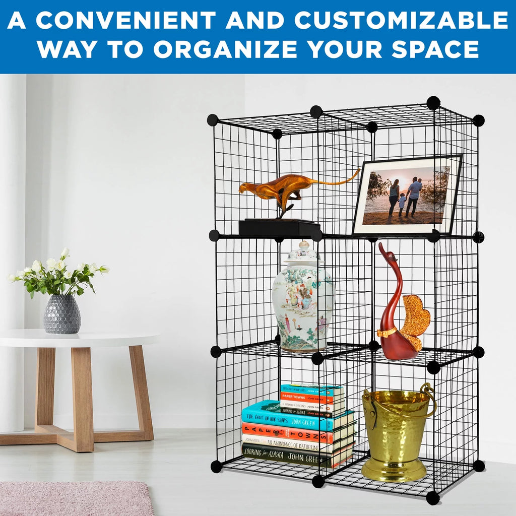 Wire Storage Cubes 6-Cube Metal Organizer 15 lb Weight Capacity F58269