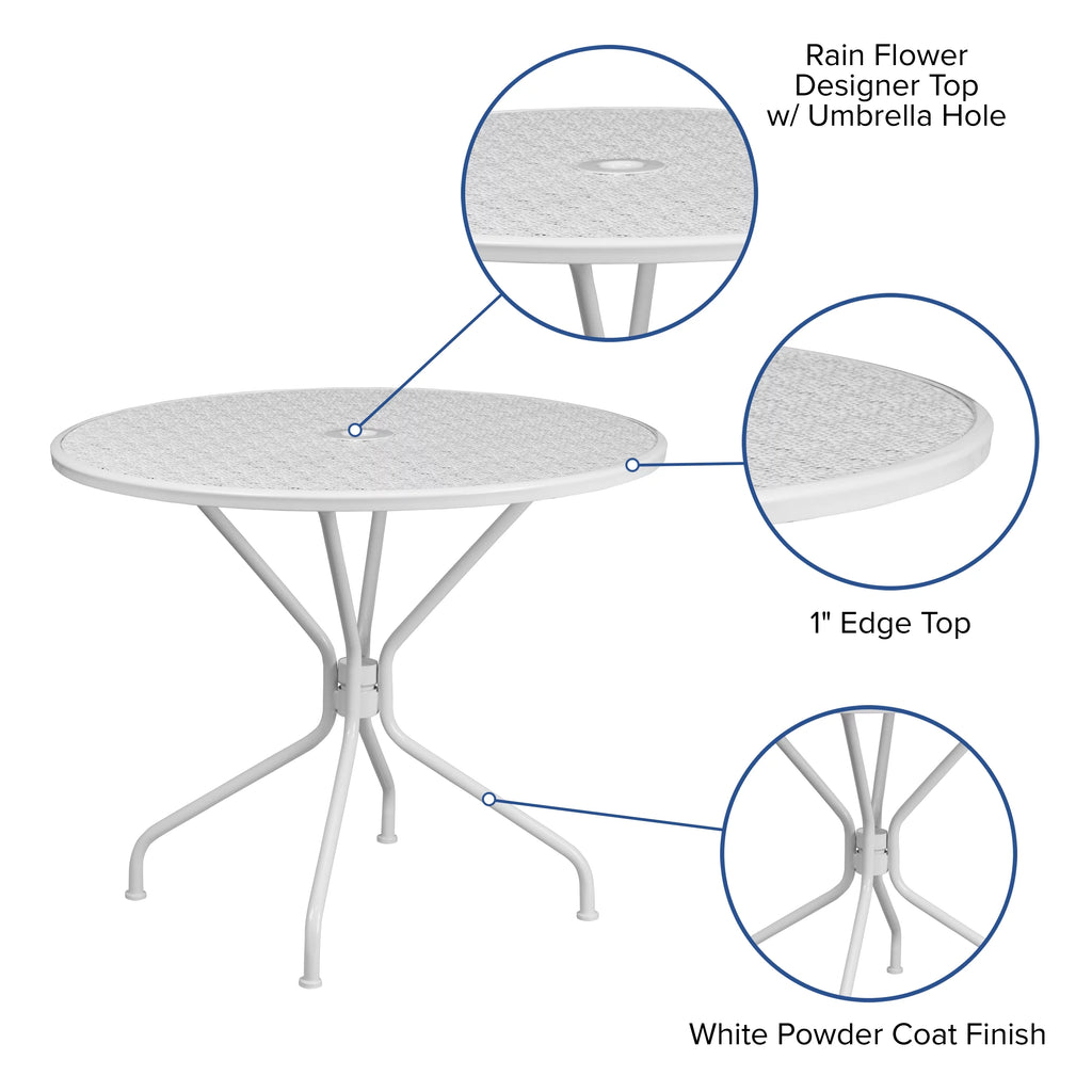 Gold Indoor-Outdoor Steel Patio Table U5391