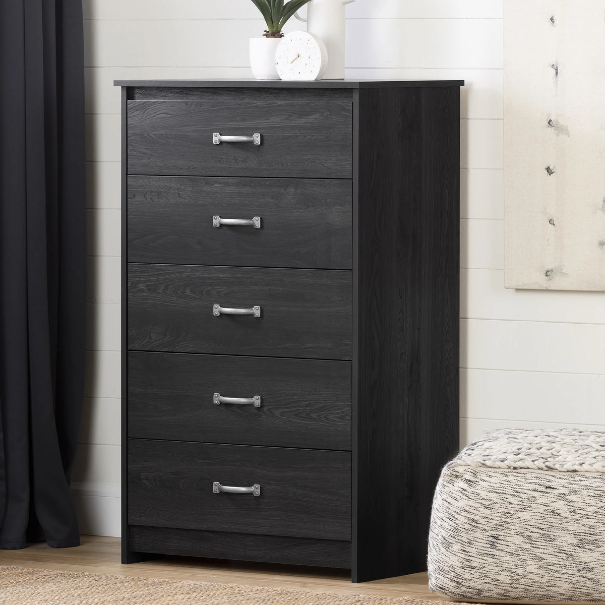 5 Drawer Weathered Oak Dresser E225