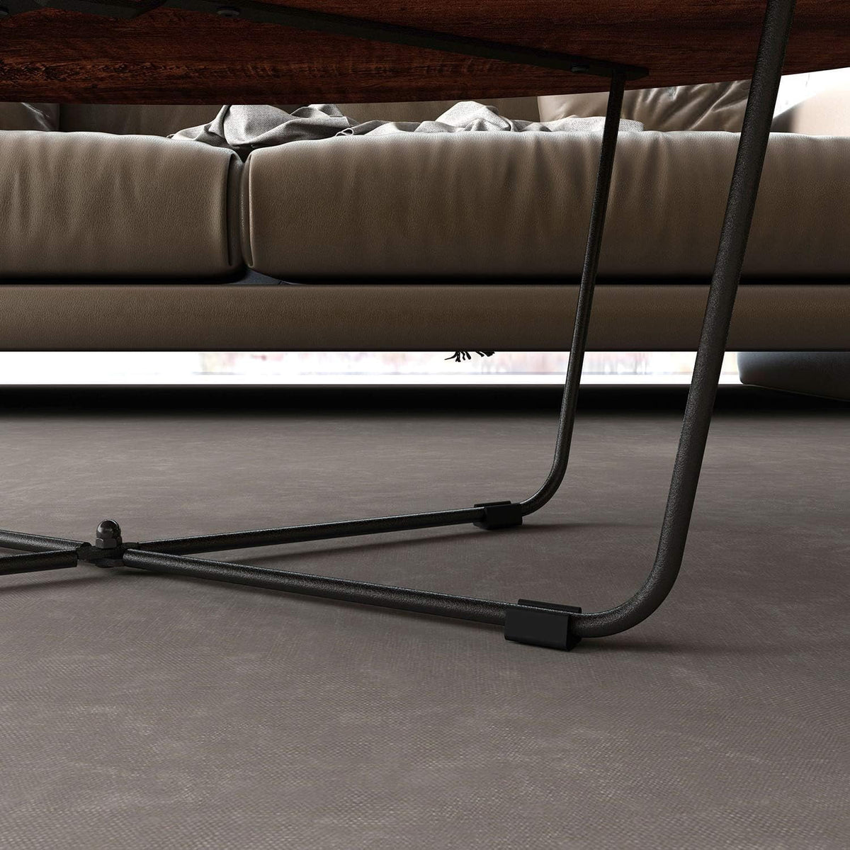 Oval Wood Coffee Table with Metal Legs R50680