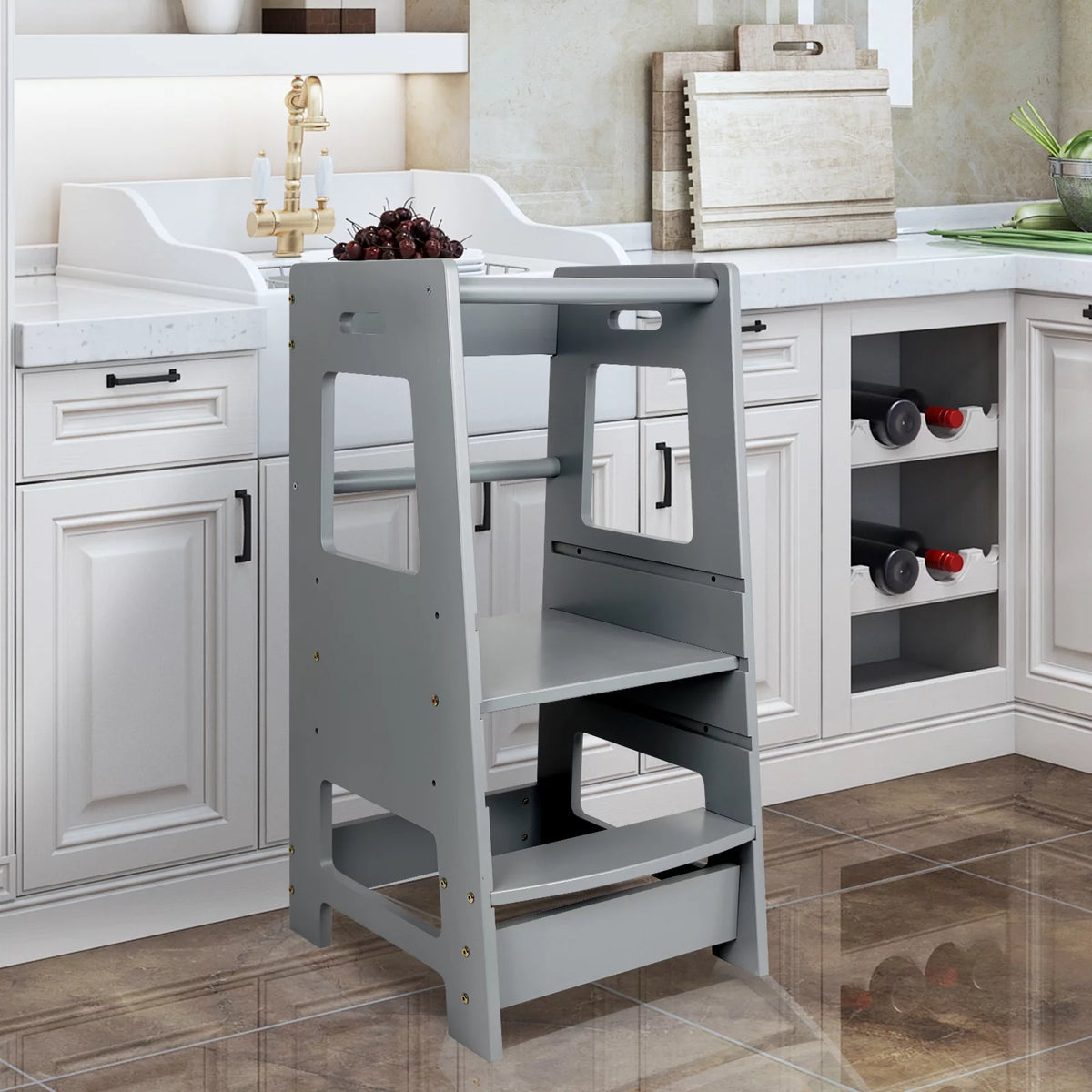 Wooden Adjustable Kids Step Stool N941760