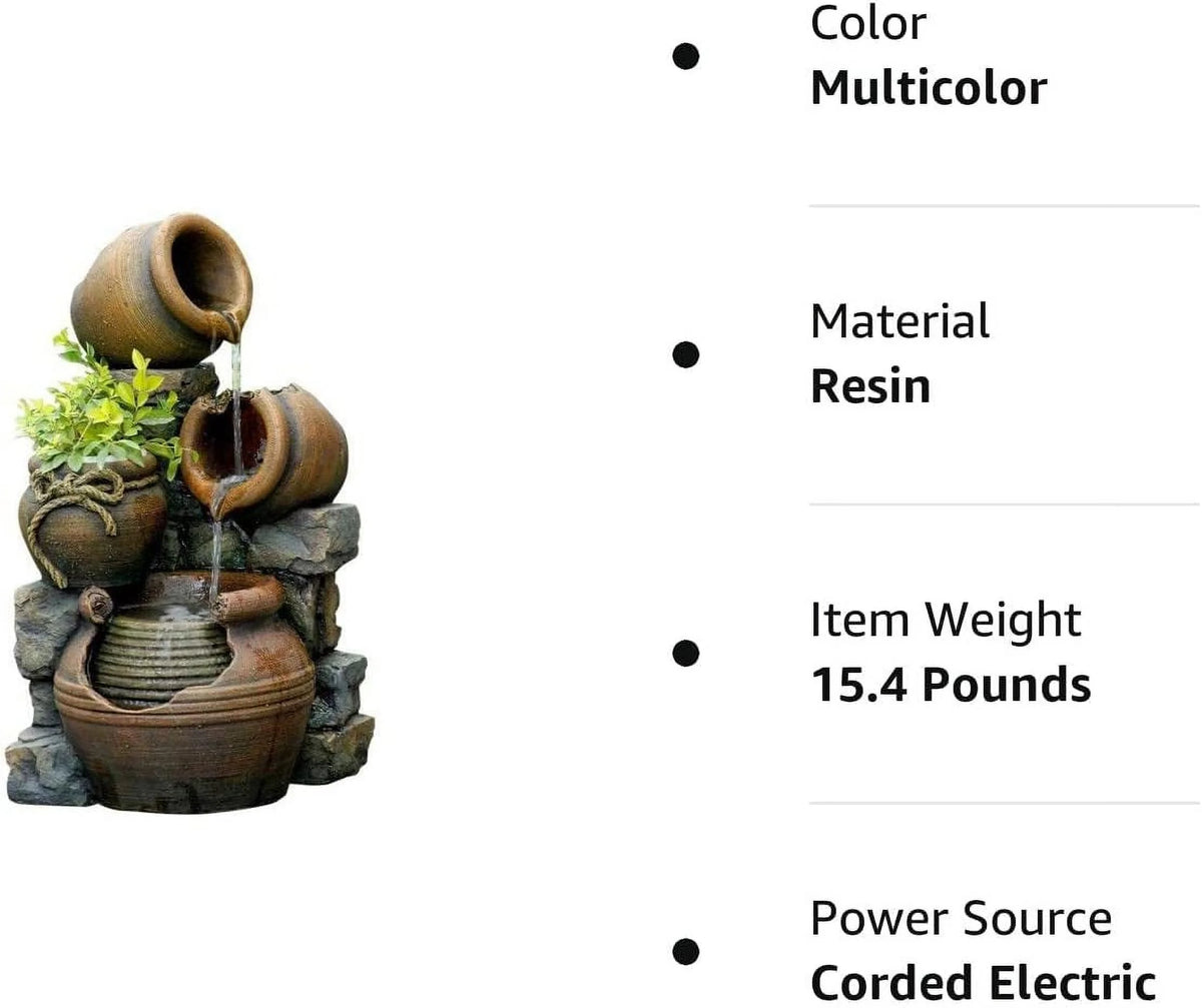 Outdoor Water Fountain with Flower Pot M9027