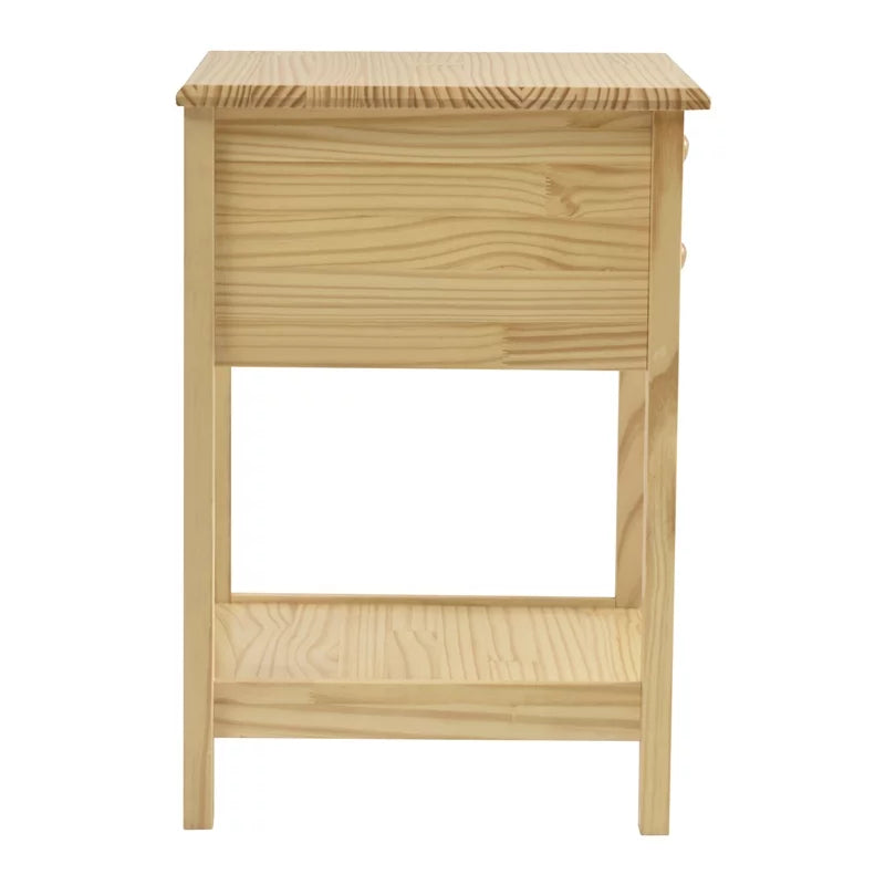 Solid Pine Wood 2 Drawer Nightstand Set of 2 Z810701