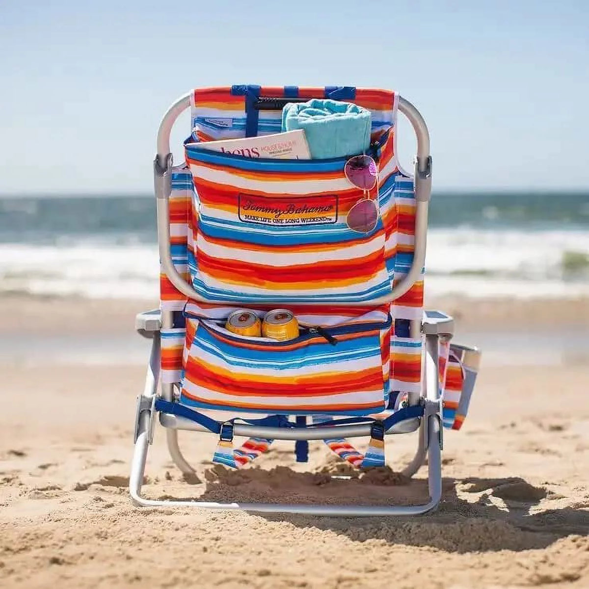 Backpack Beach Chair 5-Position Lay Flat Insulated Cooler R26195