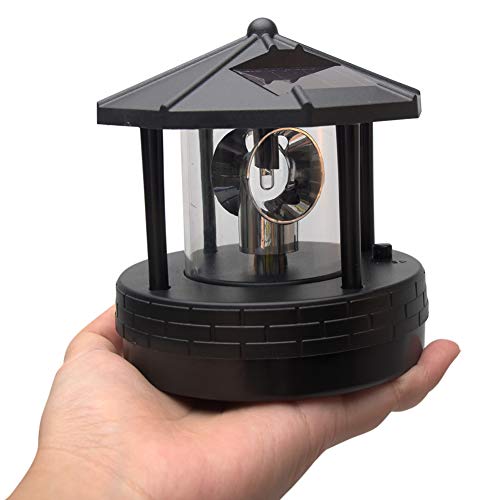 Black Rotating Lighthouse Outdoor Decor K5985