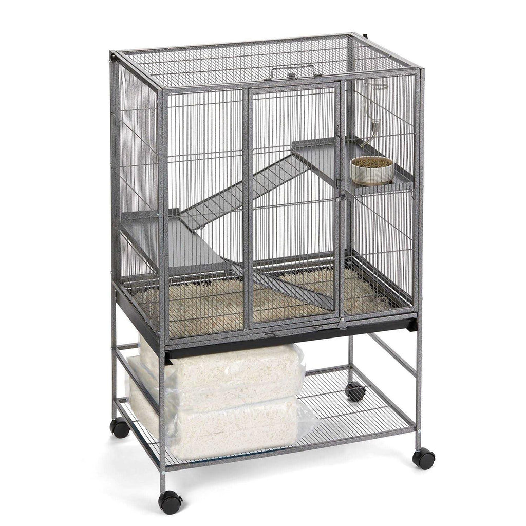 Small Pet Habitat with Cage Trays Ramps Shelves and Wheels A3834