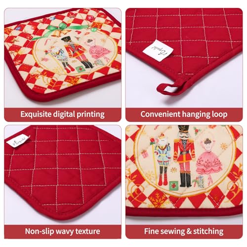 100% Cotton 4Pcs Oven Mitts and Pot Holders Set L16812