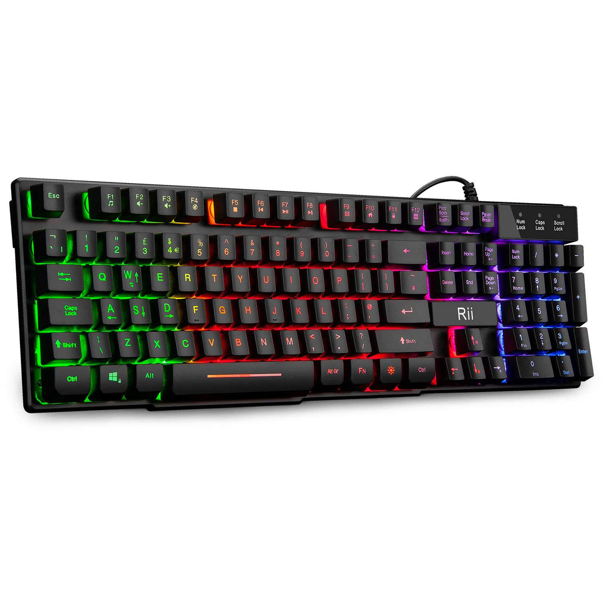 7 Colour Rainbow LED Backlit USB Wired Gaming Z885297