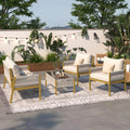 4-Piece Patio Furniture Set with Tempered Glass Table U422643