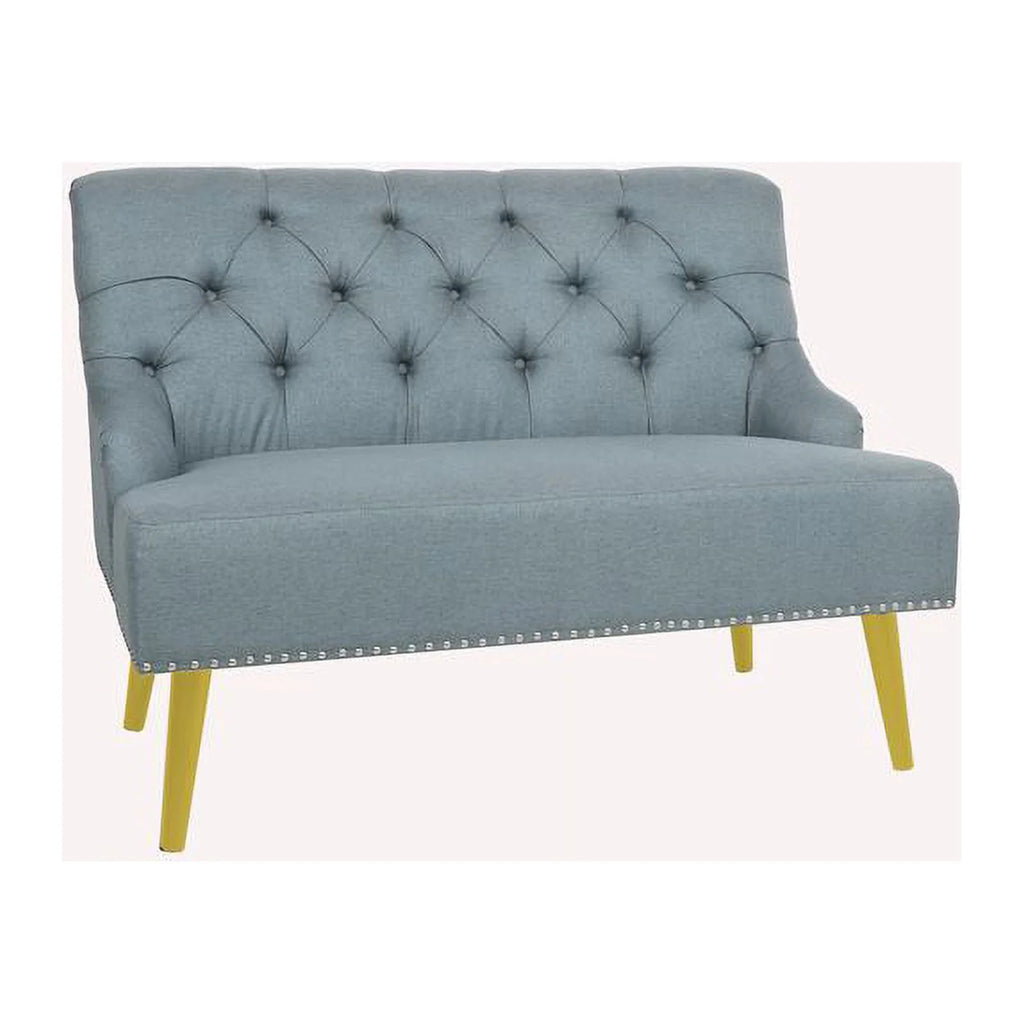 Light Blue Fabric Armless Loveseat X261