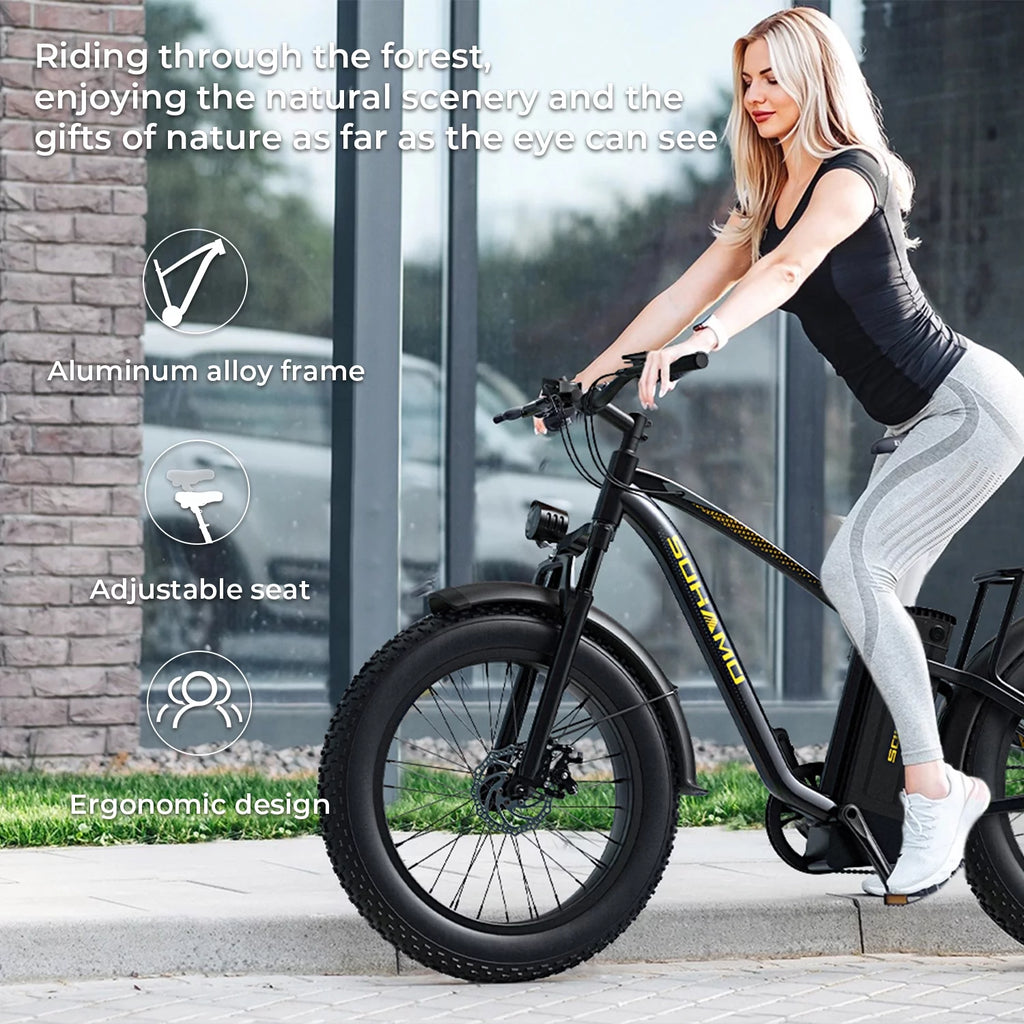 750W Fat Tire Electric Bike 26''x4'' 48V 15Ah K6948